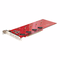 StarTech.com QUAD-M2-PCIE-CARD-B, PCIe, M.2, PCIe 4.0, Rouge, 4353192 h, 7,8 Gbit/s