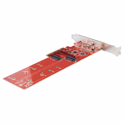 StarTech.com Adaptateur PCIe M.2 - PCIe x8/ x16 vers Double NVMe ou AHCI M.2 SSD - PCI Express 4.0, 7,8 Gbps par Disque, Bifurcation Requise - Carte PCIe Dual M.2 - Compatible Windows/Linux
