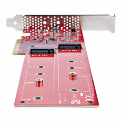 StarTech.com Adaptateur PCIe M.2 - PCIe x8/ x16 vers Double NVMe ou AHCI M.2 SSD - PCI Express 4.0, 7,8 Gbps par Disque, Bifurcation Requise - Carte PCIe Dual M.2 - Compatible Windows/Linux - Vue supplémentaire 4