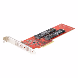 StarTech.com Adaptateur PCIe M.2 - PCIe x8/ x16 vers Double NVMe ou AHCI M.2 SSD - PCI Express 4.0, 7,8 Gbps par Disque, Bifurcation Requise - Carte PCIe Dual M.2 - Compatible Windows/Linux - Vue supplémentaire 8