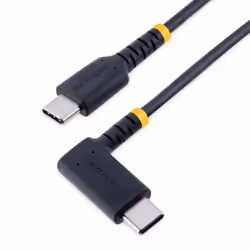StarTech.com Câble de Charge USB C de 30cm - Cordon USB-C, 60W PD 3A - Câble USB C Coudé Noir - Fibre Aramide Robuste - Câble ...