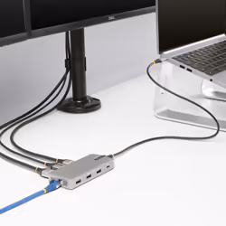 StarTech.com Adaptateur USB-C Triple Moniteur Multiport - Double HDMI 4K 60Hz + 4K 30Hz et DisplayPort, Hub USB 10Gbps 3 ports, 100W PD Pass-Trough, GbE, Station d'Acceuil de Voyage, Windows et ChromeOS - Vue supplémentaire 7