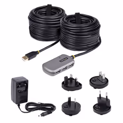 StarTech.com Hub USB d'Extension - Câble d'Extension USB 2.0 de 24m avec Concentrateur USB-A à 4 Ports, Câble Répéteur USB Actif/Alimenté par Bus, Alimentation Optionnelle de 10W Incluse Protection ESD de Niveau 4 - Vue supplémentaire 5