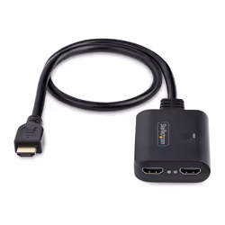 StarTech.com Répartiteur HDMI 2 Ports - Vidéo HDMI 2.0 4K 60Hz - Répartiteur HDMI 4K 1 Entrée 2 Sorties - Répartiteur 1x2 Affichage/Sortie HDMI, HDR/HDCP - Splitter avec Câble HDMI Intégré de 50 cm
