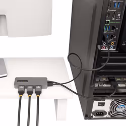 StarTech.com Hub MST à 3 Ports - DisplayPort vers 3x HDMI, Trois Moniteurs 4K 60Hz, Adaptateur Vidéo Multi-Moniteur DP 1.4, Câble Intégré de 30 cm, Alimentation USB, Windows Uniquement - Vue supplémentaire 6