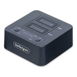 StarTech.com Duplicateur de Disque M.2 NVMe 1:1, Clonage/Copie Autonome de SSD M.2 Jusqu'à 90Go/min, Station d'Accueil de Disque Dur M.2 USB 3.2 20 Gbps à Deux Baies, Câbles USB-C/A Inclus