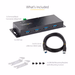 StarTech.com Hub USB 3.0 5Gbps à 4 Ports Industriel - Hub USB pour PC Portable avec Protection contre les Surtensions - Splitter USB 3.0 Montable sur Mur - Station de Charge USB à Verrouillage, Gros Calibre - Vue supplémentaire 11