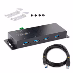 StarTech.com Hub USB 3.0 5Gbps à 4 Ports Industriel - Hub USB pour PC Portable avec Protection contre les Surtensions - Splitter USB 3.0 Montable sur Mur - Station de Charge USB à Verrouillage, Gros Calibre - Vue supplémentaire 8