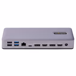 StarTech.com Station d'Accueil USB-C - Hub USB-C Multi-Moniteur HDMI/DP/DP Alt Mode - 3x 4K30 / 2x 4K60 - Dock USB 7 ports - 60W Power Delivery 3.0 - GbE - 3.5 Audio - Station d'Accueil Universelle - Vue supplémentaire 4