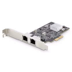 StarTech.com Carte Réseau PCIe à 2 Ports 2,5 Gbps NBASE-T, Intel I225-V - Carte Réseau pour PC - Carte Réseau Ethernet Multi- ...