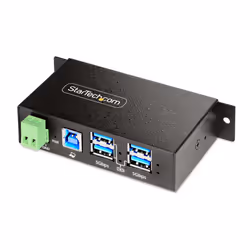 StarTech.com Hub USB 3.0 4 Ports avec 4x USB-A, Boîtier Industriel en Métal, Hub USB 4 ports avec Protection ESD, Montage Mur ...