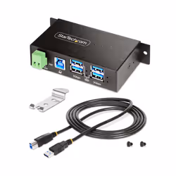StarTech.com Hub USB 3.0 4 Ports avec 4x USB-A, Boîtier Industriel en Métal, Hub USB 4 ports avec Protection ESD, Montage Mural, sur Table ou sur Rail, USB 3.0/3.1/3.2 Gen 1 5Gbps - Vue supplémentaire 8