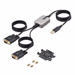 StarTech.com 2P6FFC-USB-SERIAL changeur de genre de câble USB-A 2 x DB-9 RS-232 Noir, Gris - Vue supplémentaire 9