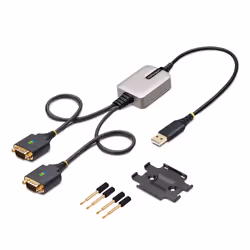 StarTech.com 2P1FFC-USB-SERIAL changeur de genre de câble USB-A 2 x DB-9 RS-232 Noir, Gris - Vue supplémentaire 8