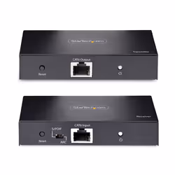 StarTech.com Extendeur HDMI 4K sur Câble CAT5/CAT6 - Prolongateur Vidéo 4K 60Hz HDR jusqu'à 70m - Extender HDMI 4K, Câblage HDMI sur Ethernet - Sortie Audio S/PDIF - Kit Émetteur-Récepteur HDMI