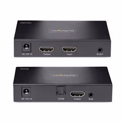 StarTech.com Extendeur HDMI 4K sur Câble CAT5/CAT6 - Prolongateur Vidéo 4K 60Hz HDR jusqu'à 70m - Extender HDMI 4K, Câblage HDMI sur Ethernet - Sortie Audio S/PDIF - Kit Émetteur-Récepteur HDMI - Vue supplémentaire 4