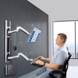 StarTech.com Poste de Travail Mural, Support VESA de Moniteur/Écran 32" Support pour Écran/Moniteur (10kg) - Support d'Écran Entièrement Articulé et Tablette Murale pour PC et pour Clavier - Vue supplémentaire 8
