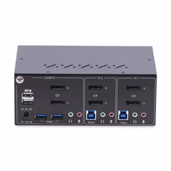 StarTech.com Switch KVM 2 Ports pour Deux Moniteurs, 4K60Hz, 2 Ports USB 5Gbps, 2 Ports USB 2.0 HID - Commutateur KVM DisplayPort avec Commutation par Touches, Conforme TAA - Protection ESD Niveau 3 - Vue supplémentaire 4