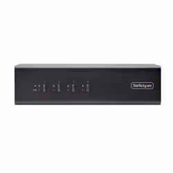 StarTech.com Switch KVM 4 Ports DisplayPort pour Deux Moniteurs, KVM 4K 60Hz, 2 Ports USB 5Gbps, 2 Ports USB 2.0 HID, Commutateur KVM avec Commutation par Touches et Boutons, Conforme TAA - Audio 3,5 mm, HDCP