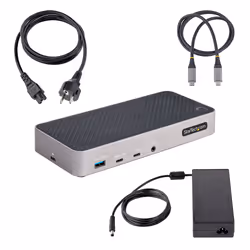 StarTech.com Station d'Accueil Triple Moniteur USB-C - Dock Triple HDMI/DP 4k USB-C - Hub USB 5x - GbE - 100W PD - Docking Station Universelle Multi-Écrans - Compatible Thunderbolt 3/4 - Vue supplémentaire 8
