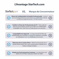 StarTech.com Écran de Confidentialité pour Ordinateur Portable MacBook Pro 21/23 16 pouces - Filtre Anti Reflets avec 51% de Réduction de Lumière Bleue, Protection d'Écran PC avec Angle de Vision de +/- 30 Degrés - Vue supplémentaire 14