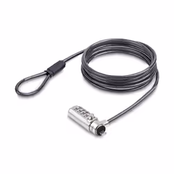 StarTech.com SNBLC4D-LAPTOP-LOCK, 2 m, Noble, Wedge, Verrouillage à combinaison, Acier au carbone, Noir, Argent