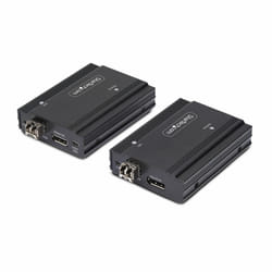 StarTech.com Extendeur KVM DisplayPort sur Fibre Optique, 4K 60Hz, Kit d'Extension de Console, Jusqu'à 300m (Multi-Mode) avec Modules SFP+ Pré-Installés, 3x USB HID