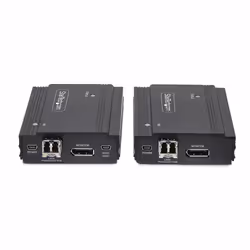 StarTech.com Extendeur KVM DisplayPort sur Fibre Optique, 4K 60Hz, Kit d'Extension de Console, Jusqu'à 300m (Multi-Mode) avec Modules SFP+ Pré-Installés, 3x USB HID