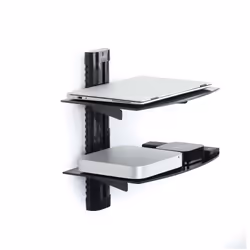 StarTech.com 2B-WALL-MOUNT-SHELF Etagère audiovisuelle Noir Verre - Vue supplémentaire 8