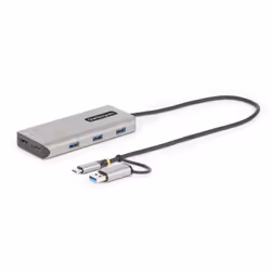 StarTech.com Adaptateur Multiport USB-C avec Dongle USB-C vers USB-A, Double HDMI (4K30Hz/1080p60Hz), 3x USB-A 5Gbps, Mini St ...