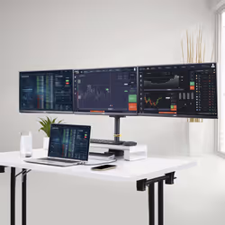 StarTech.com Support de Bureau pour 3 Écrans 27", VESA 75x75/100x100, Bras Articulé Réglable sans Outils, Pince en C/Passe-Fil, Support d'Écrans 27 pouces, Bras pour Moniteur Assisté par Ressort - Vue supplémentaire 12