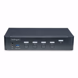 StarTech.com Switch KVM DisplayPort 4 Ports, Moniteur Unique 4K 60Hz, 6 Ports USB, Commutation par Touche de Raccourci et Bouton-Poussoir, DisplayPort 1.2, Commutateur KVM, Indépendant de l'OS, Conforme TAA