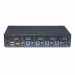 StarTech.com Switch KVM DisplayPort 4 Ports, Moniteur Unique 4K 60Hz, 6 Ports USB, Commutation par Touche de Raccourci et Bouton-Poussoir, DisplayPort 1.2, Commutateur KVM, Indépendant de l'OS, Conforme TAA - Vue supplémentaire 4