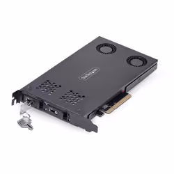 StarTech.com 2M2-REMOVABLE-PCIE, Panneau arrière, Noir, M.2, M.2, 2 ventilateur(s), 128 Gbit/s