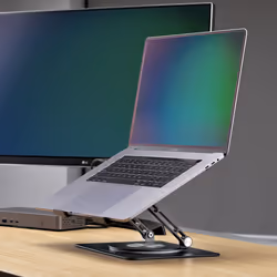 StarTech.com Support Rotatif pour PC Portable, Base Pivotante à 360&deg;, Support Rotatif pour Bureau, Hauteur et Inclinaison Réglables, Poids Max 5kg, Construction en Aluminium, Design Portable - Vue supplémentaire 8