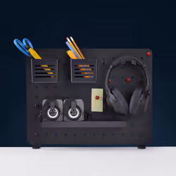 StarTech.com Panneau Perforé à Pinces avec Accessoires, 42 x 32cm, Panneau Perforé en Acier, Organisateur de Rangement de Bureau, Panneau Perforé à Fixer sur un Bureau, Noir - Vue supplémentaire 8