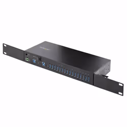StarTech.com Hub Industriel à 16 Ports USB 5Gbps avec Adaptateur d'Alimentation, Boîtier Métallique, Montable, Protection ESD, Bornier d'Alimentation, Chargeur USB, Commutateur Double-Hôte - Vue supplémentaire 7