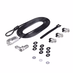 StarTech.com 3M4-DESK-LOCKING-KIT, 3 m, Kensington, Verrouillage à combinaison, Plastique, Acier, Noir, Argent