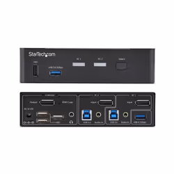 StarTech.com Switch KVM DisplayPort 2 Ports, 4K 60 Hz, DP 1.2, Gestion EDID, Hub USB 3.0 2 Ports, 4 Ports USB HID, Conforme TAA - Vue supplémentaire 5