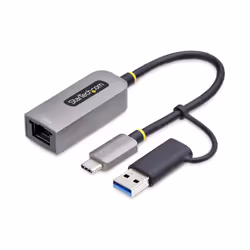 StarTech.com Adaptateur USB-C vers Ethernet avec Dongle USB-A, 10/100/1000Mbps, Adaptateur Réseau USB 3.0 vers Gigabit Ethern ...