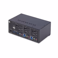 StarTech.com Commutateur KVM 2 Ports DisplayPort et HDMI, 4K 60Hz, 1 Moniteur HDMI et 1 Moniteur DP, Switch KVM 2 Ports, Hub USB 5Gbps 2 Ports, 2 Ports USB HID, Conforme TAA