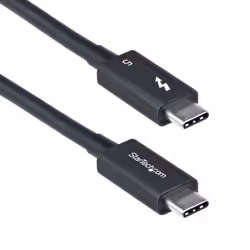 StarTech.com TBLT5MM80CM240W, Mâle, Mâle, 0,8 m, Noir, Nickel, 80 Gbit/s