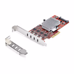 StarTech.com P10Q4C-USB-CARD, PCIe, USB Type-C, PCI 3.0, Rouge, ASMedia - ASM3142 x4, ASMedia - ASM1543 x4, ASMedia - ASM2812 ...