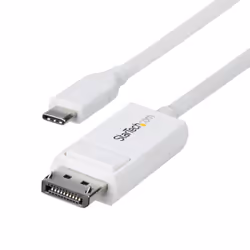 StarTech.com Câble USB-C vers DisplayPort 1.2 de 2m 4K 60Hz, Câble Adaptateur Bidirectionnel DP vers USB-C / USB-C vers DP Réversible, Compatible Thunderbolt, Blanc