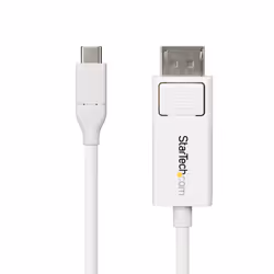 StarTech.com Câble USB-C vers DisplayPort 1.2 de 2m 4K 60Hz, Câble Adaptateur Bidirectionnel DP vers USB-C / USB-C vers DP Réversible, Compatible Thunderbolt, Blanc - Vue supplémentaire 4