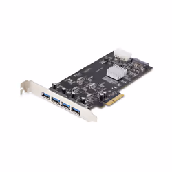 StarTech.com P5Q4A-USB-CARD, PCIe, USB 3.2 Gen 1 (3.1 Gen 1), Hauteur totale / Profil bas, PCI 2.0, SATA 15 broches, Noir
