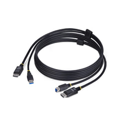 StarTech.com Câble KVM DisplayPort de 1,8m et USB 5Gbps, 4K 60Hz, Câble Combo DP 1.2 et USB pour Commutateurs/Switchs KVM