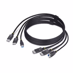 StarTech.com DDU1226-KVM-CABLE, 1,8 m, USB, USB, DisplayPort, Noir, 2 x DisplayPort + USB 3.2 Type-A