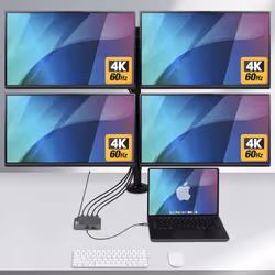 StarTech.com QUAD-USB-HDMI-ADAPT station d'accueil Avec fil USB 3.2 Gen 1 (3.1 Gen 1) Type-C Gris - Vue supplémentaire 3