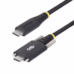 StarTech.com Câble de Charge USB-C de 2m, Verrouillage par Vis Latérale, 240 W (5A) PD EPR, Gaine en Silicone avec Nylon Tres ...